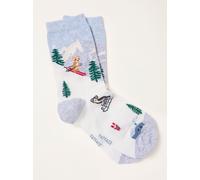Fat Face FatFace Grey Skiing Dogs Socks