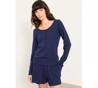 fatface FatFace Henley Pointelle Top bleu FR 36 (EU 34)