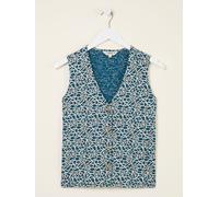 Fat Face FatFace Joni Teal Blue Shibori Jersey Waistcoat