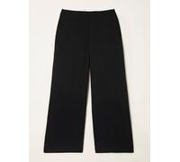 Fat Face FatFace Julia Black Satin Back Crepe Wide Leg Trouser