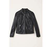 Fat Face FatFace Leanna Black Leather Jacket