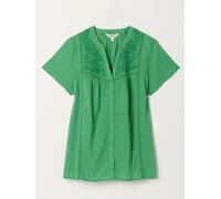 Fat Face FatFace Letty Green Embroidered Blouse