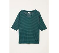 Fat Face FatFace Maddie Teal Blue Short Sleeve Sparkle Round Neck Top