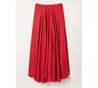 Fat Face FatFace Malia Red Jacquard Midi Skirt Red EU 38 Short (UK 10 S)