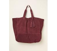 Fat Face FatFace Margot Burgundy Red Suede Tote Bag