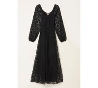 Fat Face FatFace Maude Black Lace Midi Dress Black EU 38 Short (UK 10 S)