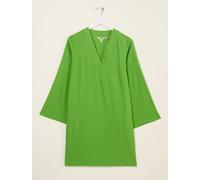 Fat Face FatFace Mid Green Linen Kaftan Dress Mid Green EU 34 Regular (UK 6 R)