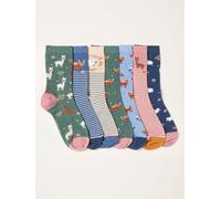 Fat Face FatFace Multi Farm Animal 7 Pairs of Socks