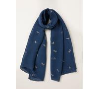 Fat Face FatFace Navy Blue Foil Printed Crinkle Scarf