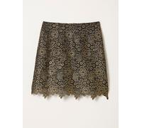 Fat Face FatFace Paloma Gold Lace Skirt Gold EU 36 Long (UK 8 L)