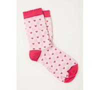 Fat Face FatFace Pink Heart Gingham Socks