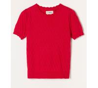 Fat Face FatFace Pointelle Stitch Short Sleeve Top rouge FR 42 (EU 40)