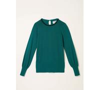 Fat Face FatFace Raya Teal Blue Embellished Knitted Crew Neck Jumper