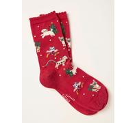 Fat Face FatFace Red Christmas Dogs Socks