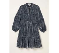 Fat Face FatFace Riley Dark Grey Devore Mini Dress Dark Grey 12 R