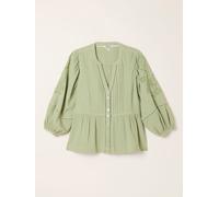 Fat Face FatFace Rosalie Green Petite Embroidered Blouse