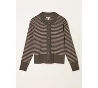 Fat Face FatFace Selene Brown Knitted Stripe Cardigan