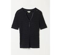 fatface FatFace Short Sleeve Knitted Henley Top Noir FR 54 (EU 52)