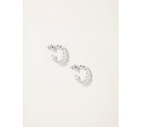 Fat Face FatFace Silver Tone Leaf Huggie Earrings