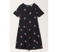 Fat Face FatFace Simone Embroidered Black Jersey Dress Black EU 40 Regular (UK 12 R)