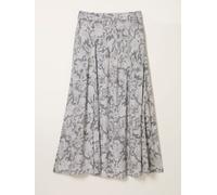 Fat Face FatFace Skye Charcoal Grey Decorative Floral Midi Skirt Charcoal Grey Decorative Floral 20 R