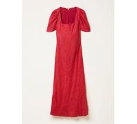 fatface FatFace Square Neck Jacquard Midi Dress rouge FR 36 Short (EU 34 S)