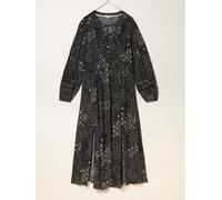 Fat Face FatFace Tara Black Mono Patchwork Floral Dress Black Mono Patchwork EU 44 Regular (UK 16 R)