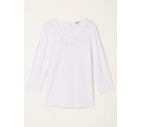 Fat Face FatFace V Neck Broderie Top pâle FR 48 (EU 46)