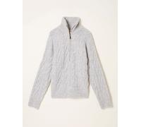 Fat Face FatFace Zip Half Neck Cable Knitted Jumper Gris FR 54 (EU 52)