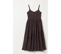 Fat Face Robe mi-longue brodée FatFace Marron chocolat EU 46 Regular (UK 18 R)