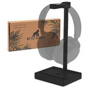 FAT GORILLA Support pour Casque en Bambou, avec Étagère pour Smartphone et Bois Noir