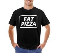 Fat Pizza Logo Merchandise T-Shirt Custom T Shirt Tee Shirt Heavy Weight T Shirts for Men Black XL