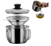 Fat Separator Jug Sauce Separator 304 Stainless Steel Soup Sieve Cup, Gravy Separator & Fat Separator Cup, Grease Separator for Cooking, 1000ml Grease Separator for Gravy, Can Be Heated(1)