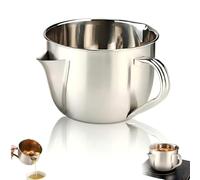 Fat Separator Stainless Steel with Dual Spout Design - Gravy and Grease Strainer for Cooking, Broth, Stew & Hot Pot, 304 Metal Oil Separator Cup with Cool Touch Handle (M)