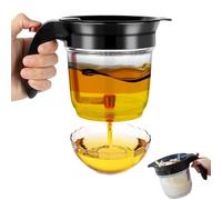 Fat Separator with Bottom Release, Fat Separator for Cooking with Oil Strainer, 1000ml Large Capacity, Efficient Grease Separation, Essential Kitchen Tool (1PCS)