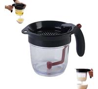 Fat Separator with Bottom Release, Kitchen Pro Fat Separator and Gravy Strainer, Black PP Material Handle, with Strainer Lid,Oil Separators for Broth, Soup, and Cooking (1pc)