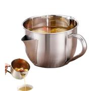 Fat Separator with Dual Spout Design and Handle, Stainless Steel Gravy and Sauce Strainer, Skimming Grease from Roasts Sauces Stock with Cool Touch Handle, for Kitchen Use (1000ML)