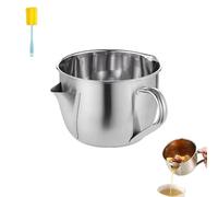 Fat Separator with Dual Spout Design, Stainless Steel Fat Separator Jug, Gravy Separators for Broth, Soup, Stew, Hot Pot, Cool Touch Handle (M#)