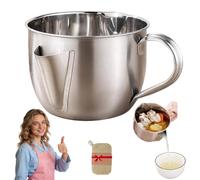 Fat Separator with Dual Spout Design, Stainless Steel Gravy and Sauce Strainer for Broth, 6-Cup Oil Separator Cup for Cooking, Cool Touch Handle, Reusable Fat Skimmer for Soup&Stew (1500ml)