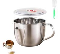 Fat Separator with Dual Spout Design,Stainless Steel Gravy and Sauce Strainer,Portable Fat Separator with Handle,for Broth, Soup, Stew, Hot Pot,Remove Excess Oil from Soup Or Food Generic