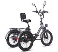 Fat vélo pliant E-Bike vélo de charge 20 pouces 48V 23.5Ah batterie, freins à disque hydrauliques vélo électrique, vélo de charge électrique 180kg, E Bike tricycle