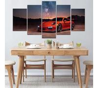FatAco 5 peintures à l'huile contemporaines sur toile Porsch GT3 RS Décoration murale pour le bureau ou la maison