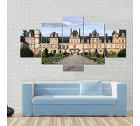 FatAco 5 pièces Château de Fontainebleau Suspension murale peinture à l'huile décoration intérieure salle de bain cadeau d'anniversaire