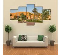 FatAco 5 pièces Modern Stretch Ville de Taghit en Algérie Œuvre d'art encadrée Peinture décorative de bureau