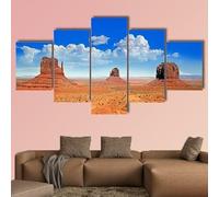 FatAco Impression sur toile 5 pièces Buttes de Monument Valley Art mural moderne pour le salon et la chambre à coucher (Sans cadre)