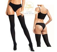 FATAL 80 STAYUP Par Wolford M Moyen Noir Halterless Collant Opacité
