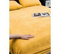 FATANI Velours De Lait éPaissi ÉLégant Dessus Moderne Matelassé Idéal De Lit comme Jeté De Canapé Ou Couvre-lit,Autumn Yellow,120x200cm