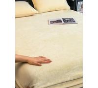 FATANI Velours De Lait éPaissi ÉLégant Dessus Moderne Matelassé Idéal De Lit comme Jeté De Canapé Ou Couvre-lit,Cream Yellow,200x220cm