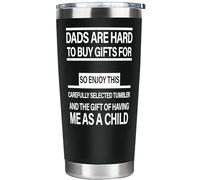 Fatbaby Cadeau de fête des pères - Tasse à café de voyage, gobelet isotherme en acier inoxydable de 591 ml pour papa, de la part de sa fille et de son fils