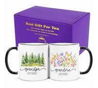 Fatbaby Ensemble de tasses pour la première fois 2024, annonce de grossesse pour les grands-parents, promu aux grands-parents grand-mère et grand-père 2024, cadeaux d'annonce de bébé pour